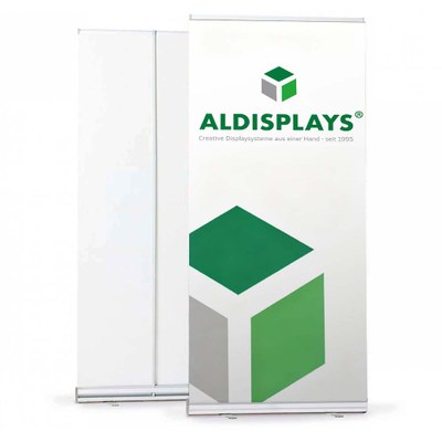 Bannerdisplay RollUp - BASIC Sichtformat: 1.000 x 2.000 mm bestehend aus System, Aluminiumstange, - roll-up-basic-1000 Bannerdisplay RollUp - BASIC Sichtformat: 1.000 x 2.000 mm bestehend aus System, Aluminiumstange, - roll-up-basic-1000