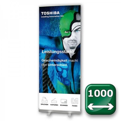 Bannerdisplay Roll-Up - ECO Bannermaß: 1.000x2.100mm Banner 1000x2100 mm - Roll-Up-ECO-NEU-1000 1 Bannerdisplay Roll-Up - ECO Bannermaß: 1.000x2.100mm Banner 1000x2100 mm - Roll-Up-ECO-NEU-1000 1