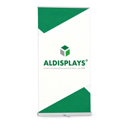Bannerdisplay RollUp - EVO100 Sichtformat: 1.000 x 2.200 mm Verchromte Seiten und Standfuß, Teleskopstange, - Roll_up EVO 1000 Bannerdisplay RollUp - EVO100 Sichtformat: 1.000 x 2.200 mm Verchromte Seiten und Standfuß, Teleskopstange, - Roll_up EVO 1000