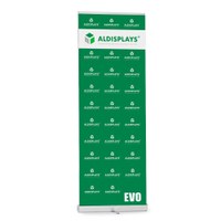 Bannerdisplay RollUp - EVO85 Sichtformat: 850 x 2.200 mm Verchromte Seiten und Standfuß, Teleskopstange, - roll-up-evo_85