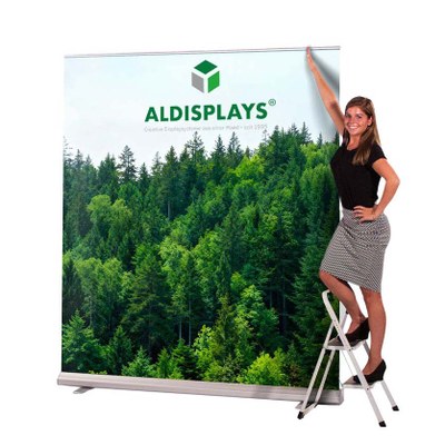 Bannerdisplay RollUp - MAX - 200 cm Höhe Bannersichtmaß: 2.000 x 2.000 mm mit 2 Teleskopstangen für flexible Höhen 170-200cm - Roll_up Maximus 200x200 Bannerdisplay RollUp - MAX - 200 cm Höhe Bannersichtmaß: 2.000 x 2.000 mm mit 2 Teleskopstangen für flexible Höhen 170-200cm - Roll_up Maximus 200x200