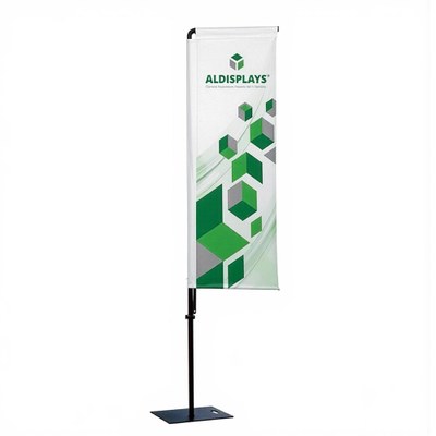 BeachFlag "Square" Größe M einseitig Bst. aus Alu-Mast-System und Transportbeutel 4/0c Digitaldruck Fahnenstoff (B1) - Beachflag Square M