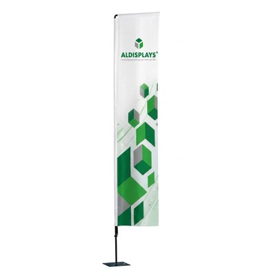 BeachFlag "Square" Größe XL beidseitig Bst. aus Alu-Mast-System und Transportbeutel 4/4c Digitaldruck blickdichtes PES (B1) - Beachflag Square XL