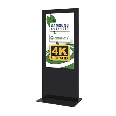 Digital Signage Digitale Info-Stele SLIM für den Inneneinsatz - Größe: 55 Zoll - 4K UHD Farbe: komplett schwarz - Digitale Infostele 55 Zoll schwarz_schwarz.webp