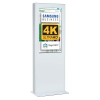 Digital Signage Digitale Info-Stele doppelseitig für den Inneneinsatz - Größe: 55 Zoll - 4K UHD Farbe: weiss - Digitale Infostele doppelseitig 55 zoll weiß 4K