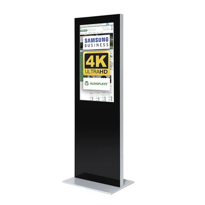 Digital Signage Digitale Info-Stele SLIM für den Inneneinsatz - Größe: 43 Zoll - 4K UHD Farbe: schwarz - Digitale Infostele SLIM 43 Zoll swz-silber.webp
