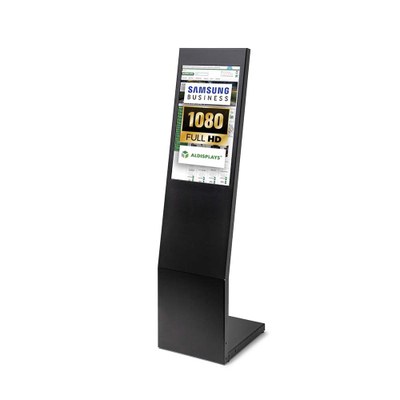 Digitaler L-Stand Novum 24" für den Inneneinsatz - Größe: 24 Zoll - Full-HD Farbe: schwarz - digital-signage-l-stand-novum-24-zoll