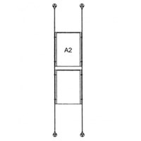 Drahtseilsystem Acryl Boden/Decke zum Verspannen zwischen Boden und Decke Format: 2x A2 (420x594 mm) HOCHFORMAT - da-bd-2xa2 - drahtseilsystem 2x din a2 hochformat