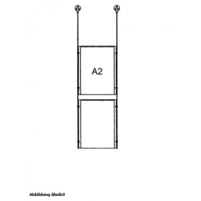 Drahtseilsystem Acryl Deckenabhängung zum Abhängen von der Decke DIN A2 (420x594 mm) - da-w-2xa2 - drahtseilsystem 2x din a2 hochformat decke Drahtseilsystem Acryl Deckenabhängung zum Abhängen von der Decke DIN A2 (420x594 mm) - da-w-2xa2 - drahtseilsystem 2x din a2 hochformat decke