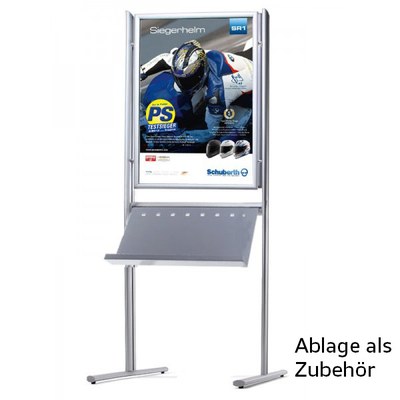 Infoständer ELLIPSE Kombi DIN A1, DOPPELSEITIG - OHNE Ablage inkl. Plakatrahmen DIN A1, Hochformat - infost_nder-ellipse-kombi-ds-a1-Mit