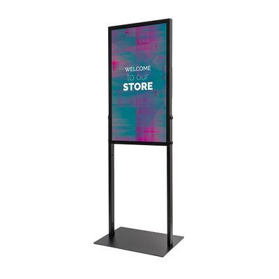 Digital Signage Digitale Info-Stele Trendline MOBIL für den Inneneinsatz - Größe: 43 Zoll - 4K UHD Farbe: schwarz, mobil und zerlegbar - Digital Signage Digitale Info-Stele Trendline MOBIL store