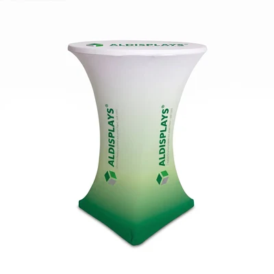 Stehtischhusse 80cm Durchmesser Knitterfreies Stretchgewebe für perfekten Sitz Ausführung B1 (schwer entflammbar) - Stehetischhusse ALDISPLAYS.webp
