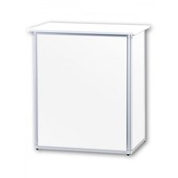 Promotiontheke ALLEGRO®-Minitheke inkl. Deckelplatte (weiß) & Einlegeboden 3-teilige Aluminium-Rahmenreihe (silber-eloxiert) - Mini-Theke-ohne-Druck 2