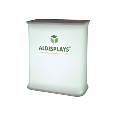 Promotiontheke Pull-Up Textil Format: 795 (B) x 1.005 (H) x 395 (T) cm werkzeuglose Montage mit Federsystem - Promotiontheke Pull-Up Textil