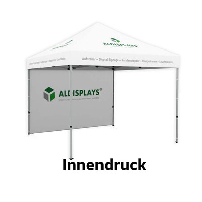 Promotionzelt Seitenwand 3m Innendruck Bedruckte Seitenwand (B1 mit versiegelten Nähten) mit seitlichen Reissverschlüssen und Klettstreifen, - 3m innendruck neu Promotionzelt Seitenwand 3m Innendruck Bedruckte Seitenwand (B1 mit versiegelten Nähten) mit seitlichen Reissverschlüssen und Klettstreifen, - 3m innendruck neu