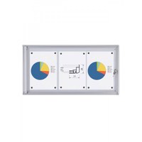 Schaukasten ECO BT26 Indoor 1x3 DIN A4 (Außenformat: 711x350mm) Gehäuse und Rahmen aus Aluminium - Schaukasten BT26  Indoor 1x3