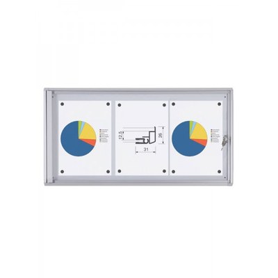 Schaukasten ECO BT26 Indoor 1x3 DIN A4 (Außenformat: 711x350mm) 3x DIN A4 - Schaukasten BT26 Indoor 1x3 Schaukasten ECO BT26 Indoor 1x3 DIN A4 (Außenformat: 711x350mm) 3x DIN A4 - Schaukasten BT26 Indoor 1x3