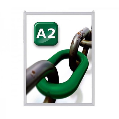 Slide-In Einschubrahmen Einlegeformat: DIN A2 (420x594 mm) Profil: 24 mm - silber-eloxiert - slide_inn_a2_25er_gehrung