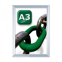 Slide-In Einschubrahmen Einlegeformat: DIN A3 (297x420 mm) Profil: 24 mm - silber-eloxiert - Slide Inn Rahmen Wand A3 Slide-In Einschubrahmen Einlegeformat: DIN A3 (297x420 mm) Profil: 24 mm - silber-eloxiert - Slide Inn Rahmen Wand A3
