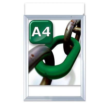 Slide-In Einschubrahmen Einlegeformat: DIN A4 (210x297 mm) Profil: 24 mm - silber-eloxiert - klapprahmen-slide in a4 Slide-In Einschubrahmen Einlegeformat: DIN A4 (210x297 mm) Profil: 24 mm - silber-eloxiert - klapprahmen-slide in a4