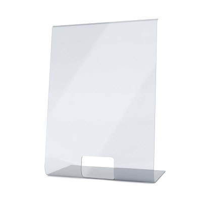 Spuckschutz aus Acrylglas als L-Aufsteller Hochformat 500x700x300 mm - 4mm Materialstärke glasklares Acrylglas XT - Spuckschutz L-Aufsteller Spuckschutz aus Acrylglas als L-Aufsteller Hochformat 500x700x300 mm - 4mm Materialstärke glasklares Acrylglas XT - Spuckschutz L-Aufsteller
