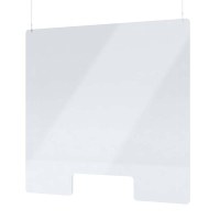 Acrylschutzwand als Spuckschutz Deckenhänger Grösse "L" Format 1.000x800 mm glasklares Acrylglas XT in 4mm Materialstärke - Spuckschutz Deckenhänger L