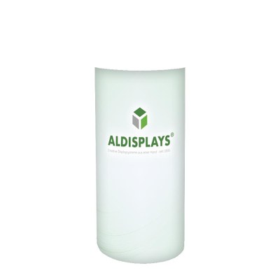 Theke Counter DESIGN Rund Digitaldruck Digitaldruckbanderole Format: 1.290 (B) x 900 (H) mm - Promotiontheke Counter DESIGN Rund  Druck