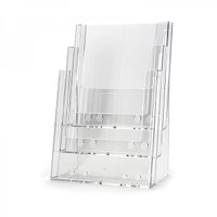 Tischständer - Mehrfach Einlegeformat: DIN A5 (148x210 mm) Anzahl Fächer: 3 (hintereinander) - dispenser-din-a5-3-fach-tisch-pro55