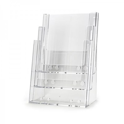 Tischständer - Mehrfach Einlegeformat: DIN A5 (148x210 mm) Anzahl Fächer: 3 (hintereinander) - dispenser-din-a5-3-fach-tisch-pro55 Tischständer - Mehrfach Einlegeformat: DIN A5 (148x210 mm) Anzahl Fächer: 3 (hintereinander) - dispenser-din-a5-3-fach-tisch-pro55