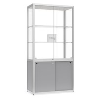 Vitrine Modell 500 - Standvitrine mit Unterschrank Masse: 1.000x500x2.000mm (BxTxH) Vitrinen-Korpus aus halbrunden Aluminium- - Virtine Modell 500