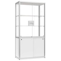 Vitrine Modell 500 - Standvitrine mit Unterschrank Masse: 1.000x500x2.000mm (BxTxH) Vitrinen-Korpus aus halbrunden Aluminium- - Vitrine Modell 500 Vitrine Modell 500 - Standvitrine mit Unterschrank Masse: 1.000x500x2.000mm (BxTxH) Vitrinen-Korpus aus halbrunden Aluminium- - Vitrine Modell 500