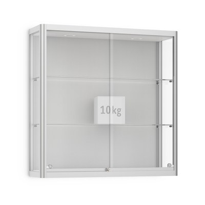 Vitrine Modell 600 - Wandvitrine / Hängevitrine Masse: 1.000x300x1.000mm (BxTxH) Vitrinen-Korpus aus halbrunden Aluminium- - Vitrine Modell 600 Vitrine Modell 600 - Wandvitrine / Hängevitrine Masse: 1.000x300x1.000mm (BxTxH) Vitrinen-Korpus aus halbrunden Aluminium- - Vitrine Modell 600
